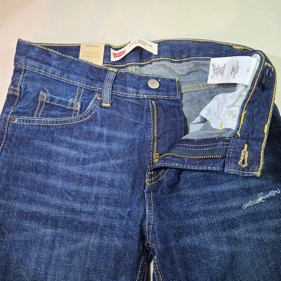 NWT Levi's 502 Regular Taper Distressed Denim Jeans Boys Size 26 12 Regular - Picture 2 of 5